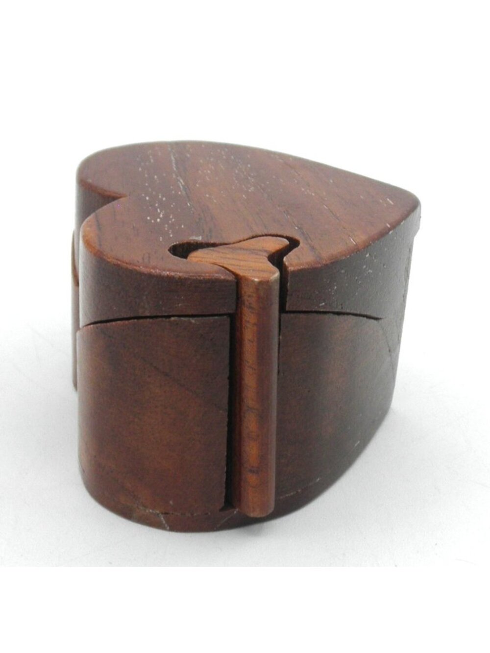 Wood Carved Trinket Keepsake Jewelry Heart Shaped Treasure PUZZLE BOX 4 Piece - Picture 5 of 11